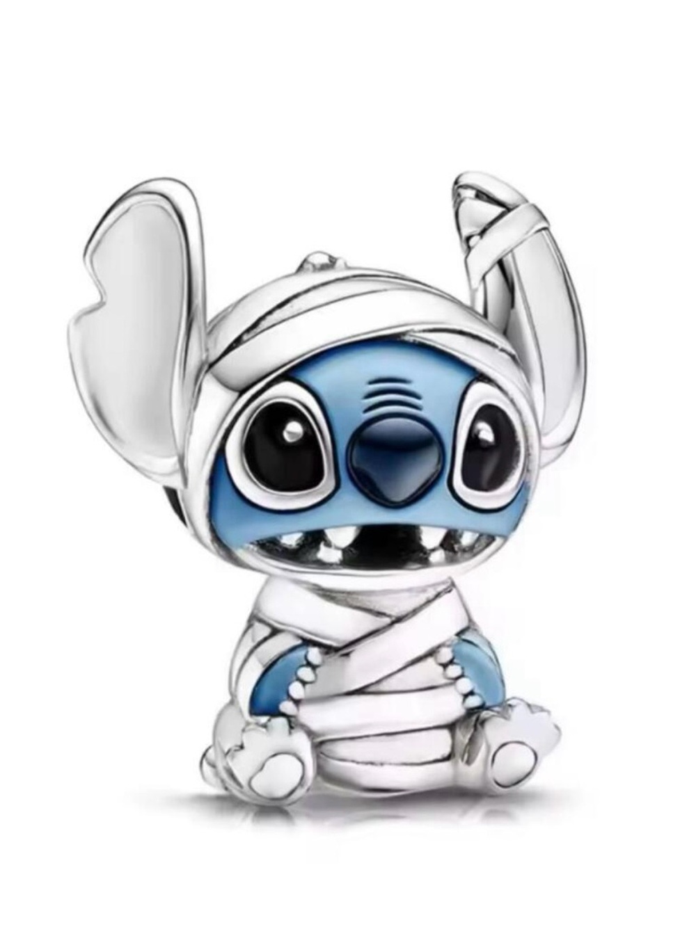 Blue Stitch Mummy Charm - Sterling Silver